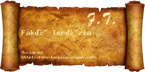 Fakó Terézia névjegykártya
